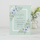 Invitation Mariage Botanique Mousse de Mer (Debout devant)