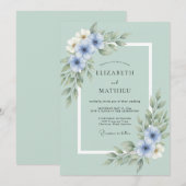 Invitation Mariage Botanique Mousse de Mer (Devant / Derrière)