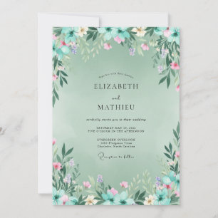 Invitation Mariage Botanique Murmure de Mousse de Mer