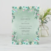 Invitation Mariage Botanique Murmure de Mousse de Mer (Debout devant)