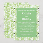 Invitation Mariage Botanique Nature Feuilles Vertes (Devant / Derrière)
