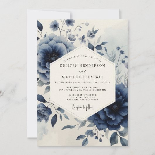 Invitation Mariage Botanique Naval Maussade (Devant)