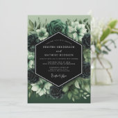Invitation Mariage Botanique Nocturne de Jade (Debout devant)
