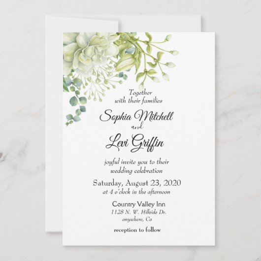 Invitation Mariage Botanique Nuptial (Devant)