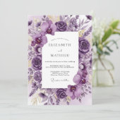 Invitation Mariage Botanique Opulent aux Prunes (Debout devant)