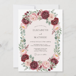 Invitation Mariage Botanique Opulent Bourgogne