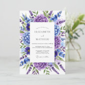 Invitation Mariage Botanique Opulent Violet (Debout devant)