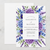 Invitation Mariage Botanique Opulent Violet (Devant / Derrière)