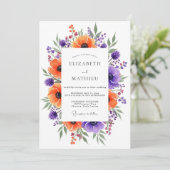 Invitation Mariage botanique Orange Lively (Debout devant)