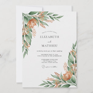 Invitation Mariage Botanique Organique Cuivre