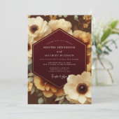 Invitation Mariage Botanique Orné de Bordeaux (Debout devant)