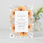 Invitation Mariage Botanique Pittoresque aux Pêches (Debout devant)