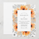 Invitation Mariage Botanique Pittoresque aux Pêches (Devant / Derrière)