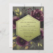Invitation Mariage Botanique Plum Moody (Devant)