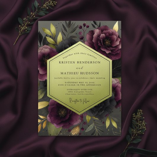 Invitation Mariage Botanique Plum Moody