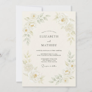 Invitation Mariage Botanique Poétique Crème