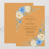 Invitation Mariage Botanique Poétique Ocre (Devant / Derrière)