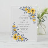 Invitation Mariage Botanique Poli Jaune (Debout devant)