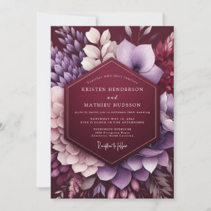 Invitation Mariage Botanique Prune Humeur