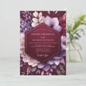 Invitation Mariage Botanique Prune Humeur (Debout devant)