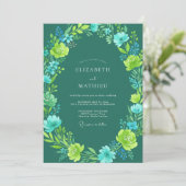 Invitation Mariage Botanique Radiant de Teal (Debout devant)