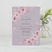 Invitation Mariage Botanique Radiant Mauve (Debout devant)