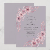 Invitation Mariage Botanique Radiant Mauve (Devant / Derrière)