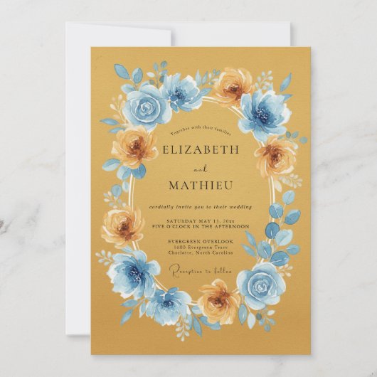 Invitation Mariage Botanique Radiant Ocre (Devant)