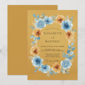 Invitation Mariage Botanique Radiant Ocre (Devant / Derrière)