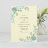 Invitation Mariage Botanique Radiant Vert Mousse (Debout devant)