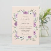 Invitation Mariage Botanique Radieux Lilas (Debout devant)