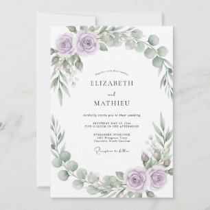 Invitation Mariage Botanique Raffiné au Lilas