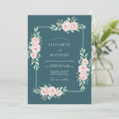 Invitation Mariage Botanique Raffiné Épicéa (Debout devant)