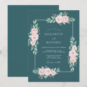 Invitation Mariage Botanique Raffiné Épicéa (Devant / Derrière)