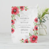 Invitation Mariage Botanique Resplendissant Rouge (Debout devant)