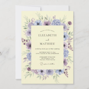 Invitation Mariage Botanique Rêveur Lilas