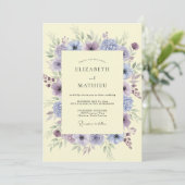 Invitation Mariage Botanique Rêveur Lilas (Debout devant)