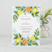 Invitation Mariage Botanique Romance Citron Jaune (Debout devant)