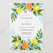 Invitation Mariage Botanique Romance Citron Jaune (Devant)