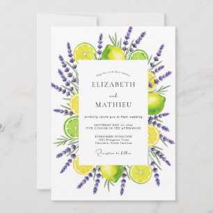 Invitation Mariage Botanique Romance Lavande Jaune