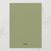 Invitation Mariage Botanique Romance Vert Olive (Dos)