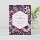 Invitation Mariage Botanique Romantique à la Prune (Debout devant)