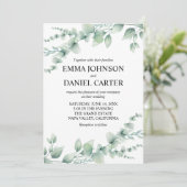 Invitation Mariage Botanique Romantique au Feuillage d'Eucaly (Debout devant)