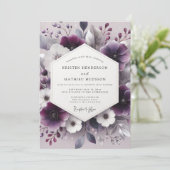 Invitation Mariage Botanique Romantique au Prune (Debout devant)
