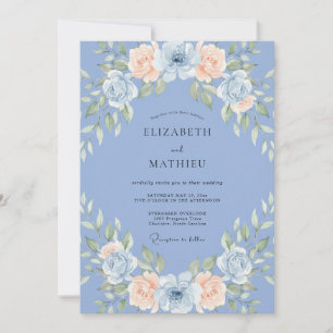 Invitation Mariage Botanique Romantique Céleste et Aérien