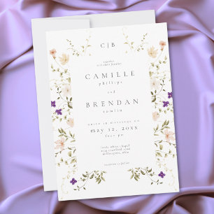 Invitation Mariage Botanique Romantique Minimaliste aux Fleur