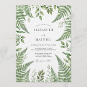 Invitation Mariage botanique romantique vert émeraude (Devant)