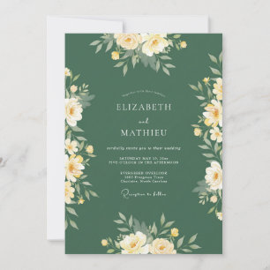 Invitation Mariage Botanique Romantique Vert Sauge