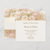 Invitation Mariage Botanique Rose (Devant / Derrière)