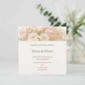 Invitation Mariage Botanique Rose (Debout devant)